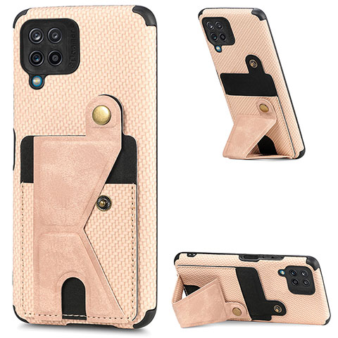 Coque Ultra Fine Silicone Souple Housse Etui avec Aimante Magnetique S09D pour Samsung Galaxy A12 Nacho Or Rose