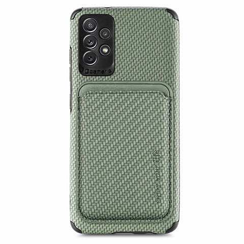 Coque Ultra Fine Silicone Souple Housse Etui avec Aimante Magnetique S09D pour Samsung Galaxy A52 5G Vert