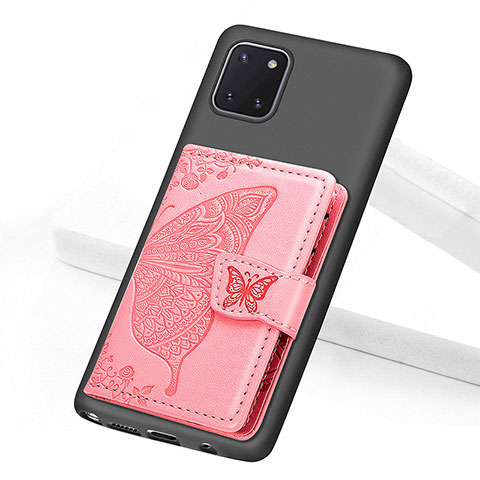 Coque Ultra Fine Silicone Souple Housse Etui avec Aimante Magnetique S09D pour Samsung Galaxy A81 Or Rose