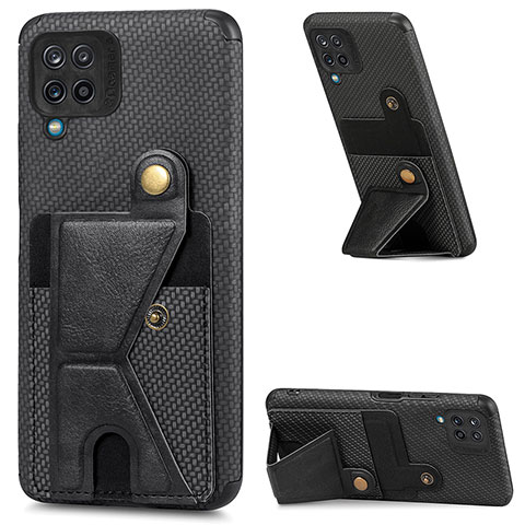 Coque Ultra Fine Silicone Souple Housse Etui avec Aimante Magnetique S09D pour Samsung Galaxy M12 Noir