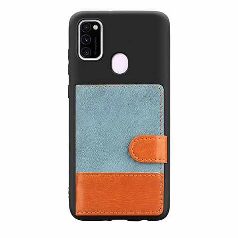 Coque Ultra Fine Silicone Souple Housse Etui avec Aimante Magnetique S09D pour Samsung Galaxy M30s Bleu