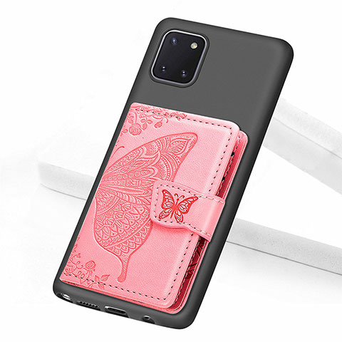 Coque Ultra Fine Silicone Souple Housse Etui avec Aimante Magnetique S09D pour Samsung Galaxy Note 10 Lite Or Rose