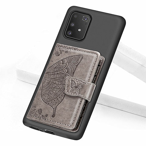 Coque Ultra Fine Silicone Souple Housse Etui avec Aimante Magnetique S09D pour Samsung Galaxy S10 Lite Gris