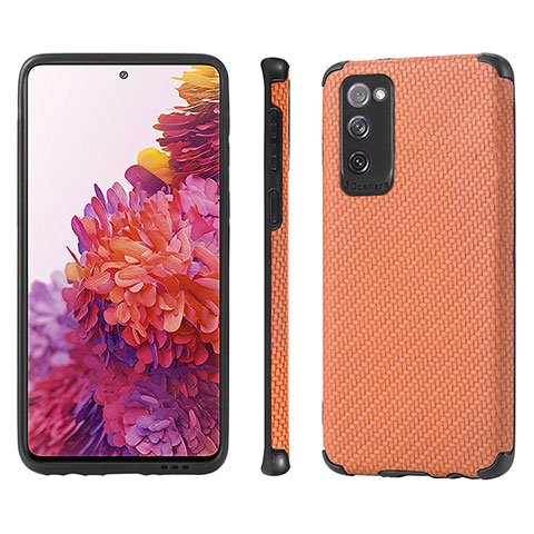 Coque Ultra Fine Silicone Souple Housse Etui avec Aimante Magnetique S09D pour Samsung Galaxy S20 Lite 5G Orange