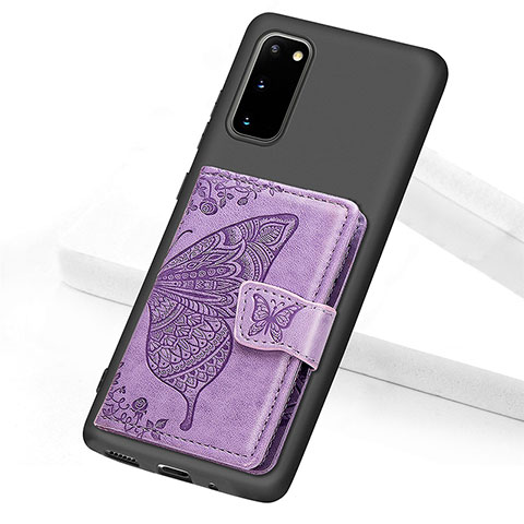 Coque Ultra Fine Silicone Souple Housse Etui avec Aimante Magnetique S09D pour Samsung Galaxy S20 Violet