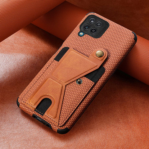 Coque Ultra Fine Silicone Souple Housse Etui avec Aimante Magnetique S10D pour Samsung Galaxy A12 Nacho Marron