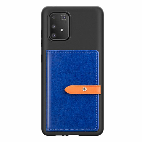 Coque Ultra Fine Silicone Souple Housse Etui avec Aimante Magnetique S10D pour Samsung Galaxy A91 Bleu