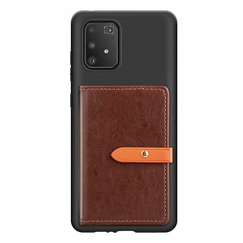 Coque Ultra Fine Silicone Souple Housse Etui avec Aimante Magnetique S10D pour Samsung Galaxy A91 Marron