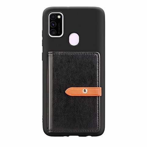 Coque Ultra Fine Silicone Souple Housse Etui avec Aimante Magnetique S11D pour Samsung Galaxy M21 Noir