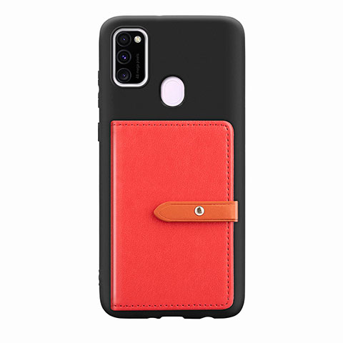 Coque Ultra Fine Silicone Souple Housse Etui avec Aimante Magnetique S11D pour Samsung Galaxy M21 Rouge