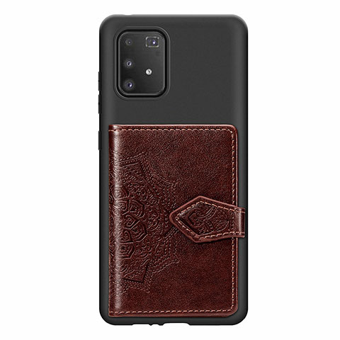 Coque Ultra Fine Silicone Souple Housse Etui avec Aimante Magnetique S12D pour Samsung Galaxy S10 Lite Marron