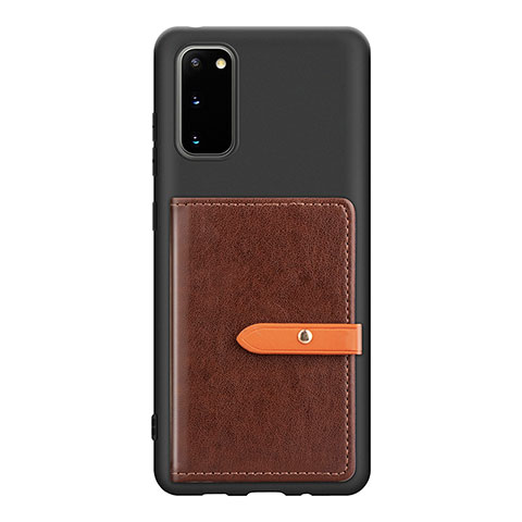 Coque Ultra Fine Silicone Souple Housse Etui avec Aimante Magnetique S12D pour Samsung Galaxy S20 5G Marron