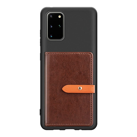 Coque Ultra Fine Silicone Souple Housse Etui avec Aimante Magnetique S12D pour Samsung Galaxy S20 Plus 5G Marron