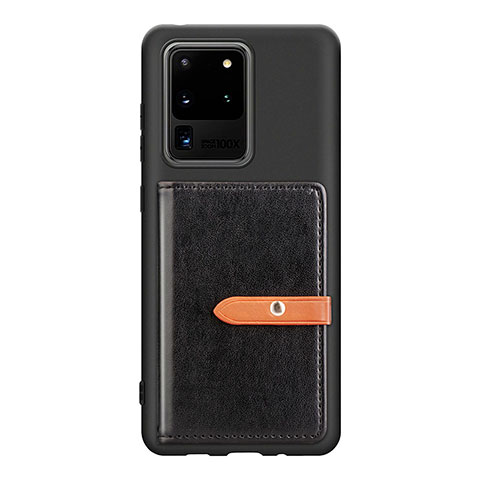 Coque Ultra Fine Silicone Souple Housse Etui avec Aimante Magnetique S12D pour Samsung Galaxy S20 Ultra Noir