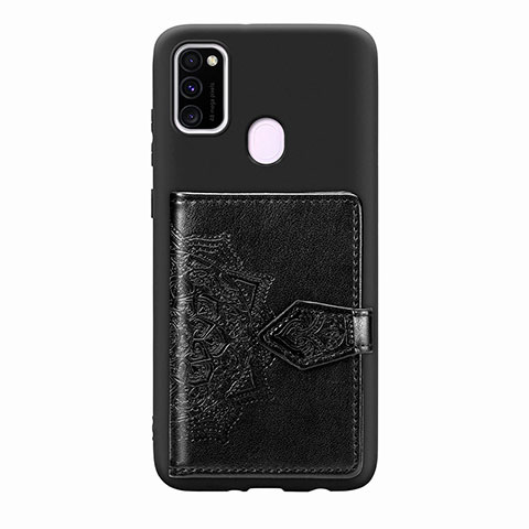 Coque Ultra Fine Silicone Souple Housse Etui avec Aimante Magnetique S13D pour Samsung Galaxy M21 Noir