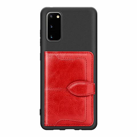 Coque Ultra Fine Silicone Souple Housse Etui avec Aimante Magnetique S13D pour Samsung Galaxy S20 Rouge