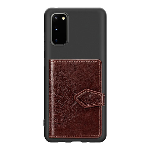 Coque Ultra Fine Silicone Souple Housse Etui avec Aimante Magnetique S14D pour Samsung Galaxy S20 5G Marron