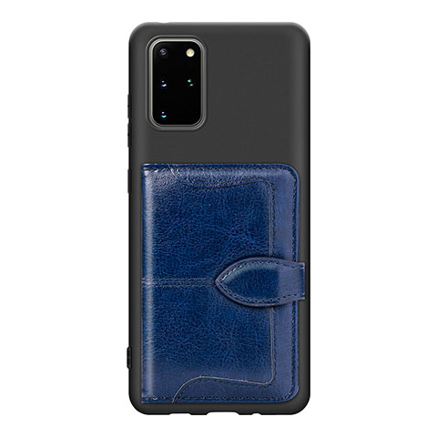 Coque Ultra Fine Silicone Souple Housse Etui avec Aimante Magnetique S14D pour Samsung Galaxy S20 Plus 5G Bleu