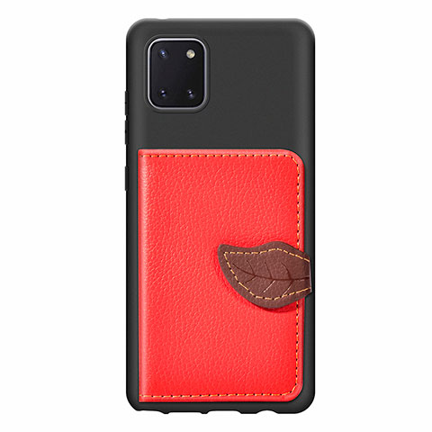 Coque Ultra Fine Silicone Souple Housse Etui avec Aimante Magnetique S15D pour Samsung Galaxy A81 Rouge