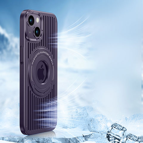 Coque Ultra Fine Silicone Souple Housse Etui avec Mag-Safe Magnetic Magnetique AC1 pour Apple iPhone 13 Violet