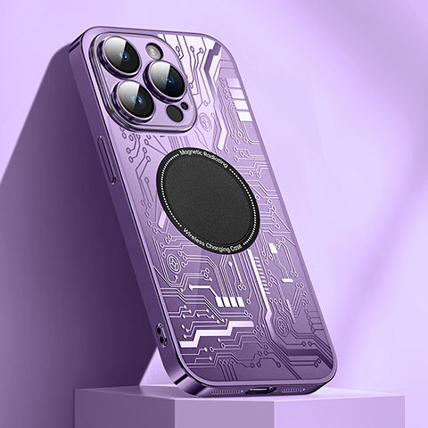 Coque Ultra Fine Silicone Souple Housse Etui avec Mag-Safe Magnetic Magnetique ZL1 pour Apple iPhone 13 Pro Max Violet