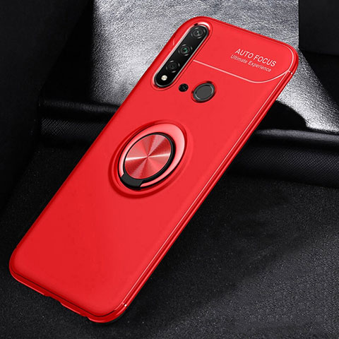 Coque Ultra Fine Silicone Souple Housse Etui avec Support Bague Anneau Aimante Magnetique A01 pour Huawei Nova 5i Rouge