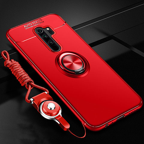 Coque Ultra Fine Silicone Souple Housse Etui avec Support Bague Anneau Aimante Magnetique A01 pour Oppo A11X Rouge