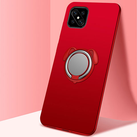 Coque Ultra Fine Silicone Souple Housse Etui avec Support Bague Anneau Aimante Magnetique A01 pour Oppo A92s 5G Rouge