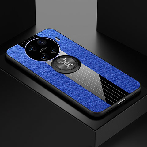 Coque Ultra Fine Silicone Souple Housse Etui avec Support Bague Anneau Aimante Magnetique A01 pour Oppo Ace2 Bleu