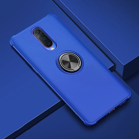 Coque Ultra Fine Silicone Souple Housse Etui avec Support Bague Anneau Aimante Magnetique A01 pour Oppo R17 Pro Bleu