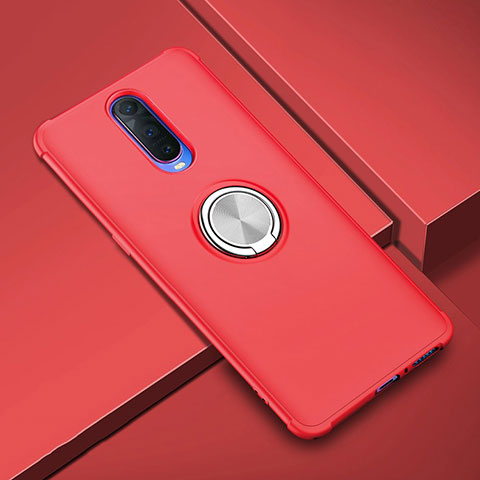 Coque Ultra Fine Silicone Souple Housse Etui avec Support Bague Anneau Aimante Magnetique A01 pour Oppo R17 Pro Rouge