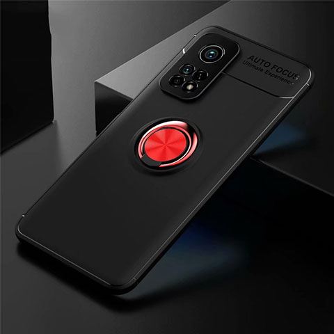 Coque Ultra Fine Silicone Souple Housse Etui avec Support Bague Anneau Aimante Magnetique A01 pour Xiaomi Redmi K30S 5G Rouge et Noir