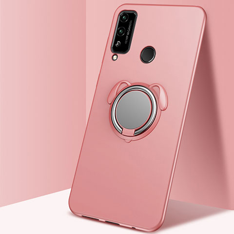 Coque Ultra Fine Silicone Souple Housse Etui avec Support Bague Anneau Aimante Magnetique A02 pour Huawei Honor Play4T Or Rose