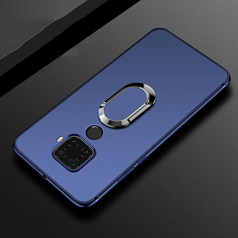 Coque Ultra Fine Silicone Souple Housse Etui avec Support Bague Anneau Aimante Magnetique A02 pour Huawei Nova 5i Pro Bleu