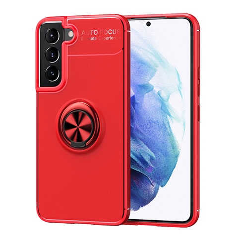 Coque Ultra Fine Silicone Souple Housse Etui avec Support Bague Anneau Aimante Magnetique A03 pour Samsung Galaxy S23 Plus 5G Rouge