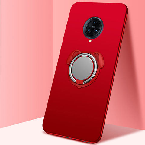 Coque Ultra Fine Silicone Souple Housse Etui avec Support Bague Anneau Aimante Magnetique A03 pour Vivo Nex 3S Rouge