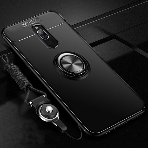 Coque Ultra Fine Silicone Souple Housse Etui avec Support Bague Anneau Aimante Magnetique A03 pour Xiaomi Redmi 8 Noir