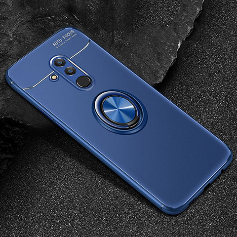 Coque Ultra Fine Silicone Souple Housse Etui avec Support Bague Anneau Aimante Magnetique A04 pour Huawei Mate 20 Lite Bleu