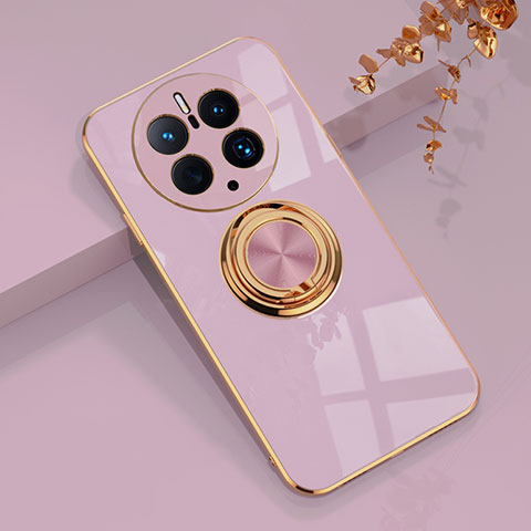 Coque Ultra Fine Silicone Souple Housse Etui avec Support Bague Anneau Aimante Magnetique AN1 pour Huawei Mate 50 Pro Violet Clair