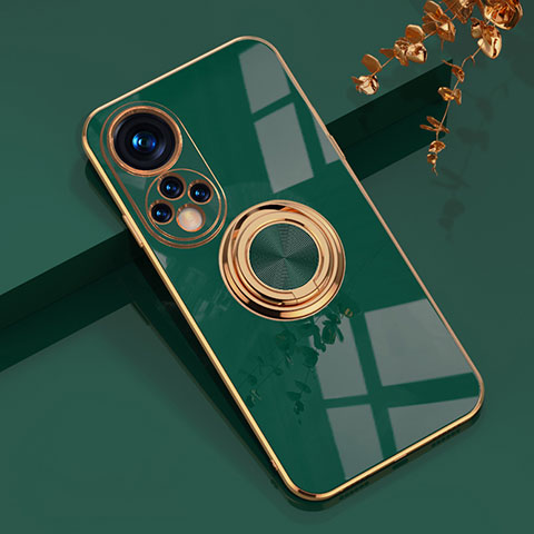 Coque Ultra Fine Silicone Souple Housse Etui avec Support Bague Anneau Aimante Magnetique AN1 pour Huawei Nova 9 Pro Vert