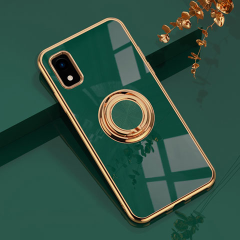 Coque Ultra Fine Silicone Souple Housse Etui avec Support Bague Anneau Aimante Magnetique AN1 pour Sharp Aquos wish3 Vert