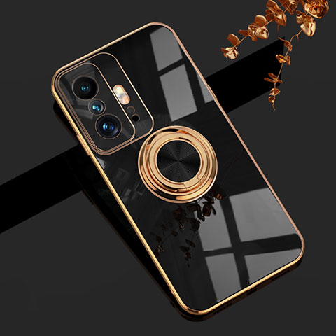 Coque Ultra Fine Silicone Souple Housse Etui avec Support Bague Anneau Aimante Magnetique AN1 pour Xiaomi Mi 11T 5G Noir