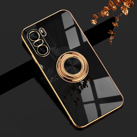 Coque Ultra Fine Silicone Souple Housse Etui avec Support Bague Anneau Aimante Magnetique AN1 pour Xiaomi Mi 11X 5G Noir