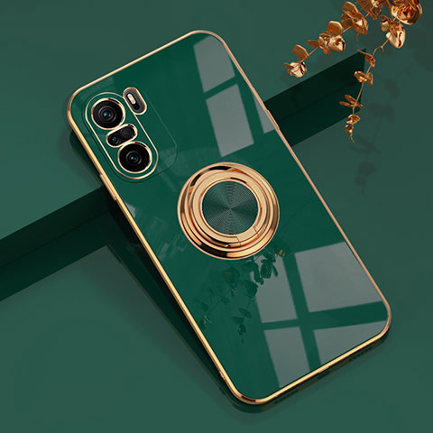 Coque Ultra Fine Silicone Souple Housse Etui avec Support Bague Anneau Aimante Magnetique AN1 pour Xiaomi Mi 11X 5G Vert