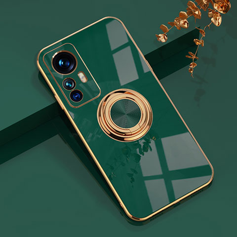 Coque Ultra Fine Silicone Souple Housse Etui avec Support Bague Anneau Aimante Magnetique AN1 pour Xiaomi Mi 12T Pro 5G Vert