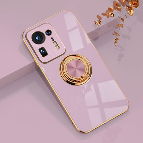 Coque Ultra Fine Silicone Souple Housse Etui avec Support Bague Anneau Aimante Magnetique AN1 pour Xiaomi Mi Mix 4 5G Violet Clair