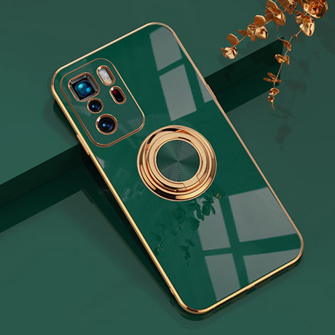 Coque Ultra Fine Silicone Souple Housse Etui avec Support Bague Anneau Aimante Magnetique AN1 pour Xiaomi Poco X3 GT 5G Vert