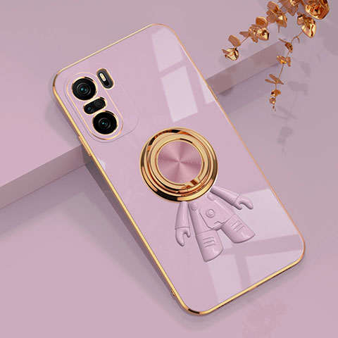 Coque Ultra Fine Silicone Souple Housse Etui avec Support Bague Anneau Aimante Magnetique AN2 pour Xiaomi Mi 11i 5G Violet