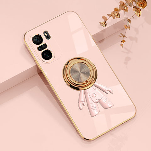 Coque Ultra Fine Silicone Souple Housse Etui avec Support Bague Anneau Aimante Magnetique AN2 pour Xiaomi Mi 11X 5G Rose