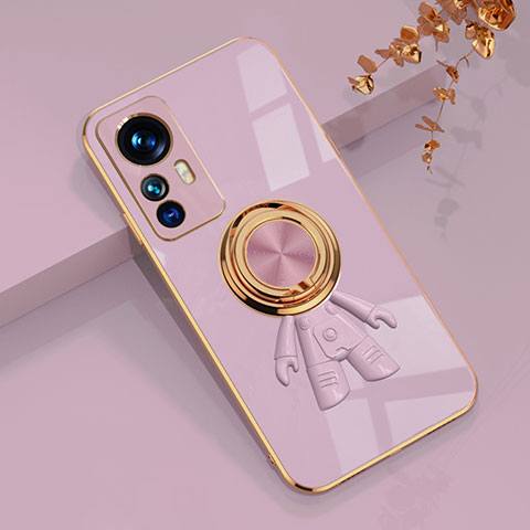 Coque Ultra Fine Silicone Souple Housse Etui avec Support Bague Anneau Aimante Magnetique AN2 pour Xiaomi Mi 12T 5G Violet